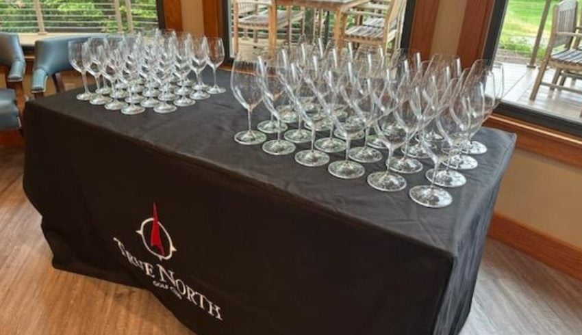 wine glasses on table